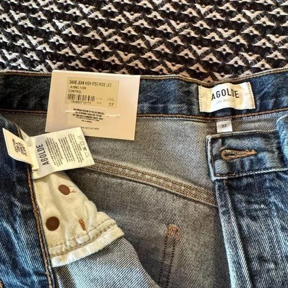 NWT Agolde Dame High Rise Wide Leg Jeans 32 - Picture 3 of 6